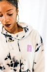 Keep It Pushin Hoodie - Crystal Wash Tie Dye in White
